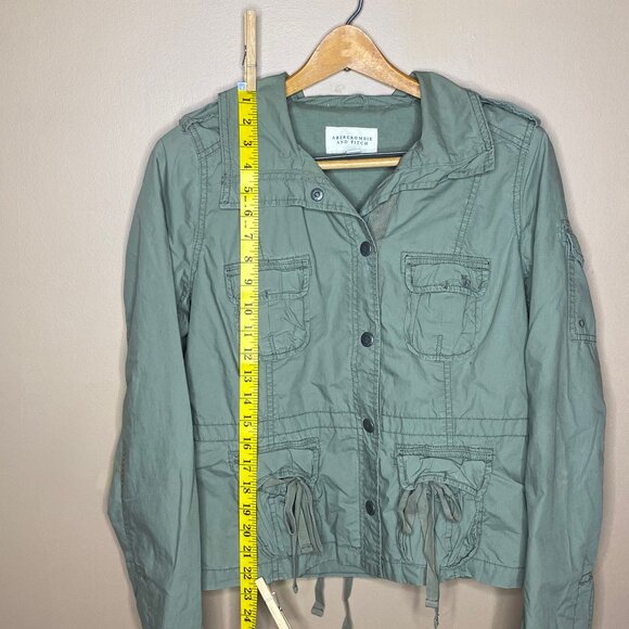 Military Inspired Women’s Abercrombie and Fitch Olive Green Cotton Jacket - Picture 10 of 14